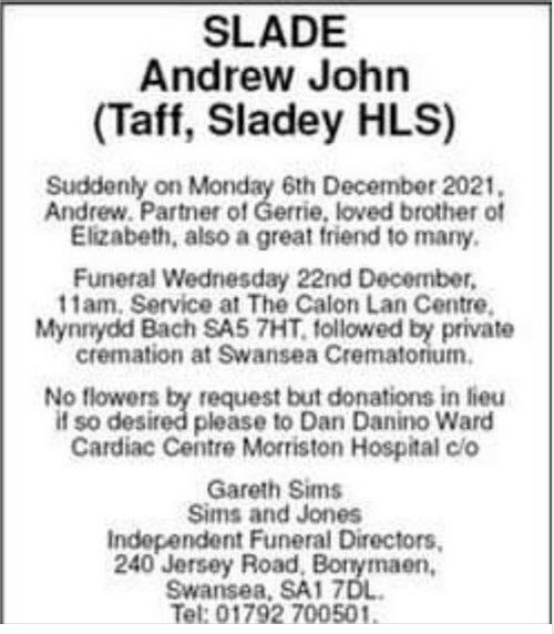 Obituary Andrew Slade